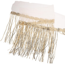 Sequinierte Fransige Spitze Polyester Garn Quasten Miss Flash Beige