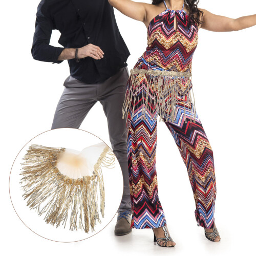 Sequinierte Fransige Spitze Polyester Garn Quasten Miss Flash Beige 1