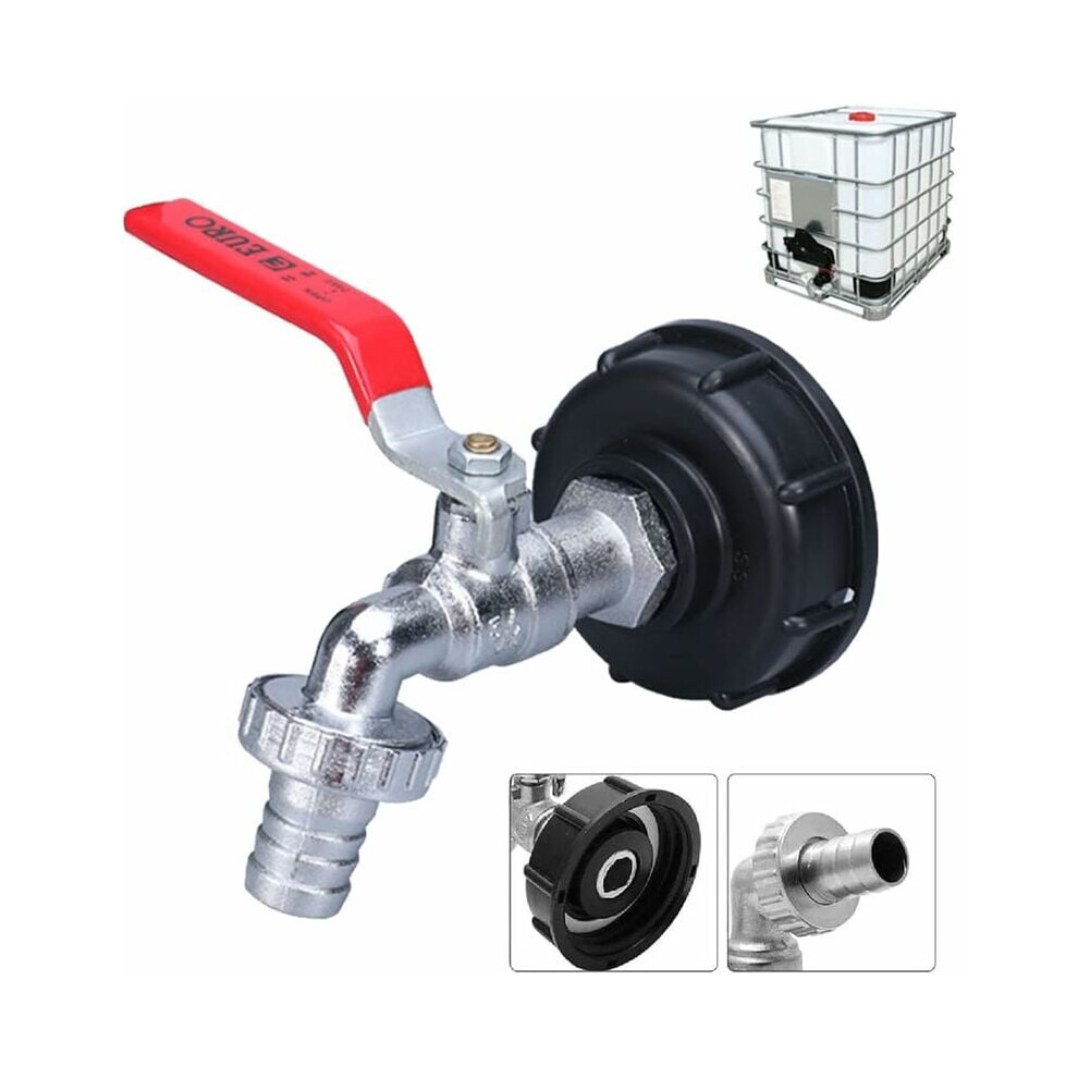 Ibc Tote Tank Adapter For Fine Flow Control, Lead-Free Brass Faucet Ensures Safe Drinking Water Storage, Coarse Thread Garden Hose Connector For Ibc C 9060116631353
