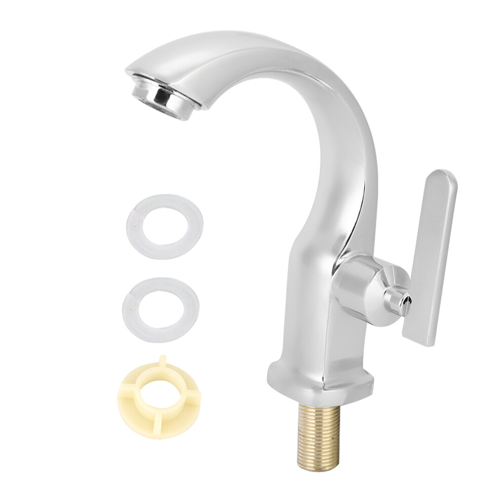 Zinc Alloy Tap With Ergonomic Design, High-Arc Kitchen Faucet For Single Cold Water Supply, Easy Installation And Smooth Plated Surface For Kitchen Si 9135470825974