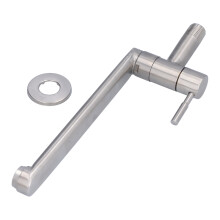 Stylish Wall Mount Pot Filler Faucet With Modern Dual Joint Swing Arm, Solid Brass Construction And Brushed Nickel Finish, Perfect For Your Kitchen's