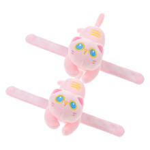 2Stk Animal Slap Armbänder Stofftier Niedliches Katzen Armband