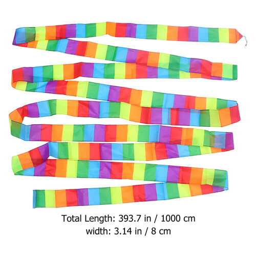 2St Kite Tail Flachband Bunter Streamer Regenbogen Deko 1
