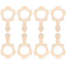 40 Unidades Espejo De Madera Manual No Pintado Para Niños