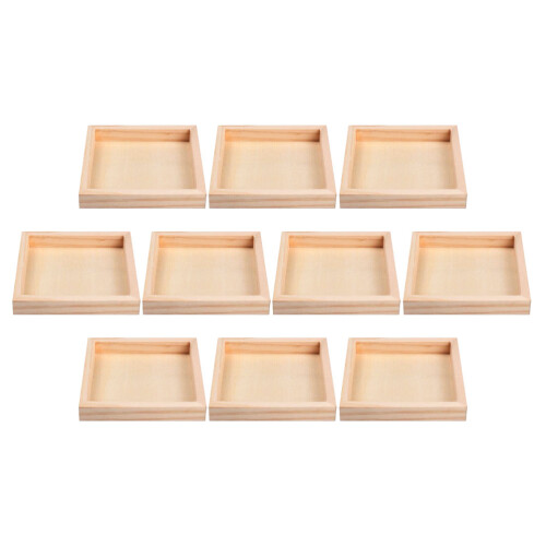 10Stk Holz Puzzleteile Unlackiert 3D Puzzle Tablett Organizer