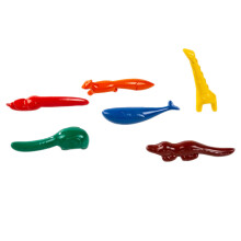 6Stück Tierverschönerte Wachsmalstifte 6 Farben Malpinsel Bunt