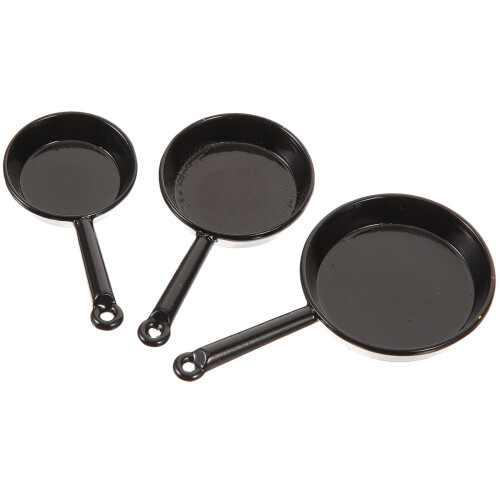 9Stk Dekorative Mini Pfannen Alloy Deko Schwarz 1