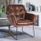 Living And Home Brown Leather Leisure Armchair 1