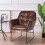 Living And Home Brown Leather Leisure Armchair 2
