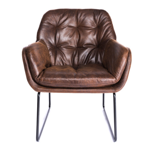 Living And Home Brown Leather Leisure Armchair 2