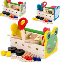 1 Set Jouets Bois Enfants, Coffret Outils Portable Éducatif