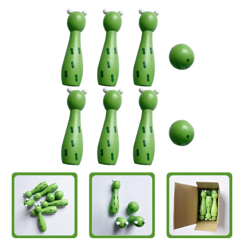 1 Set Cartoon Bowling Balls And Solid Pin Interactive Plaything 2