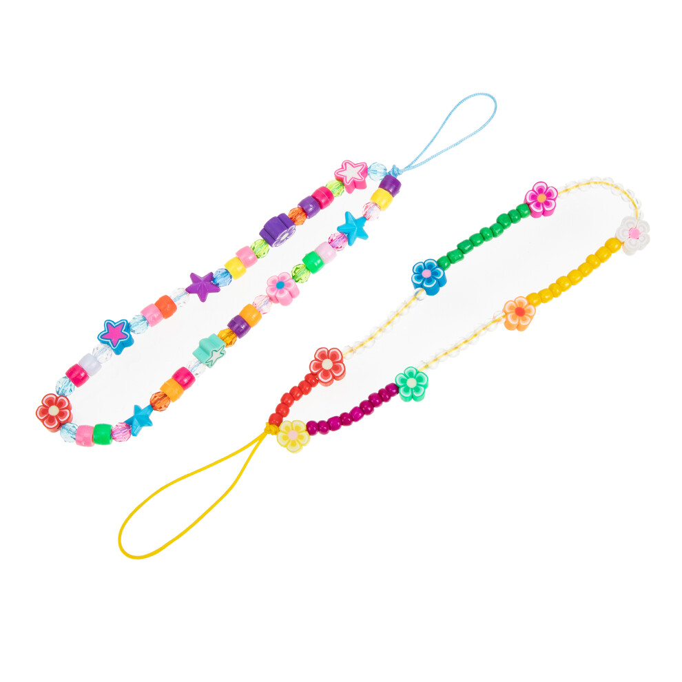 2Pcs Flower Beaded Phone Lanyards Anti Lost Wrist Straps 3561536204067