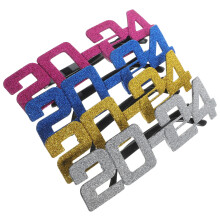 4Pcs Number Eyeglasses Party Supplies 2024 Funny Novelty Glasses