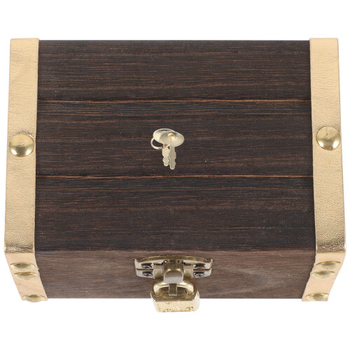 One Set Vintage Keyed Treasure Chest Small Pirate Storage Box 1
