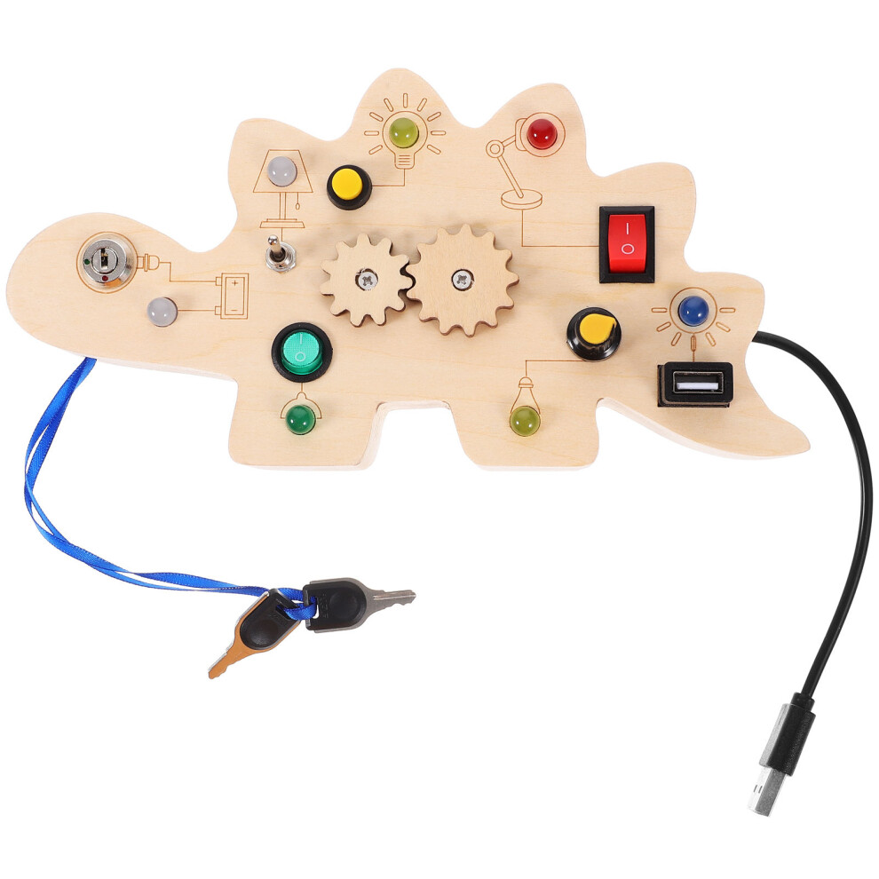Solustre Toddler Busy Board With Led Preschool Learning Sensory Toy Light