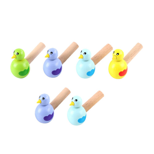 6 Pièces Sifflet En Bois Animé Jouet 2