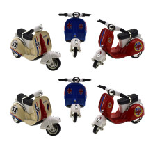 3 Pcs Alloy Cartoon Motorcycle Toy Set For Kids Red Blue Creamy White
