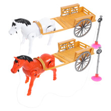 2 Pcs Funny Rotating Horses Plastic Electric Carriage Toy For Kids