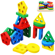 1Set Educational Wooden Puzzle Toys for Toddlers Matching and Sorting