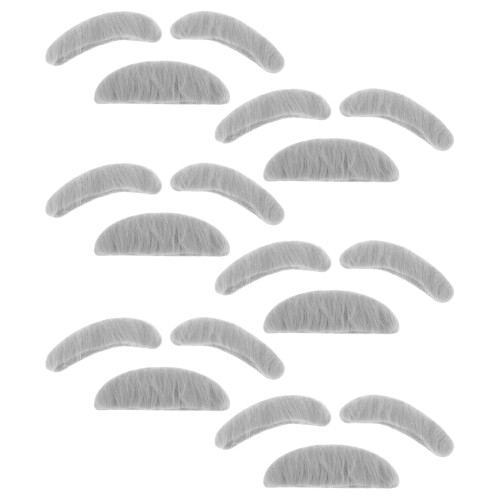 6 Sets Old Man Costume Prop: Gray Beard And Eyebrows For Cosplay
