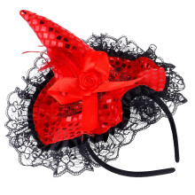 Halloween Sequin Witch Hat Hair Headdress Cosplay Costume Accessories