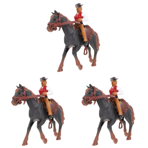 3 Sets Decorative Cowboy Desktop Horse Model Imitation Decor 2