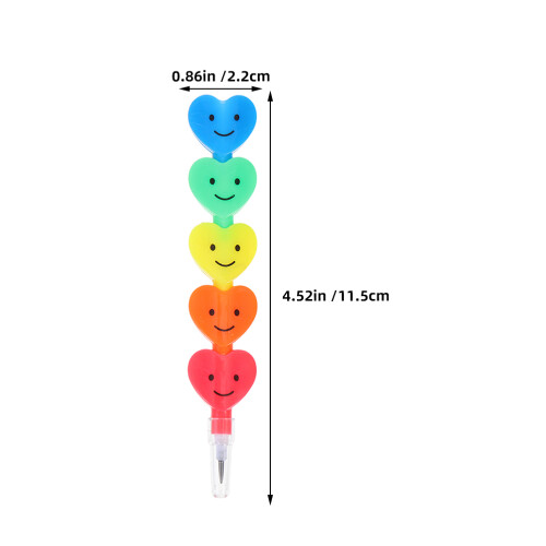 12Pcs Heart Stacking Pencils For Kids Non-Sharpening Drawing Tool 1
