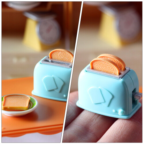 One Set Simulated Mini Bread Machine Toy Model Kitchen Decor 1