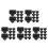 50 Pcs Black Square Plastic Press On Perfume Bottle Caps For 15mm OD 7
