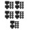 50 Pcs Black Square Plastic Press On Perfume Bottle Caps For 15mm OD 10