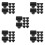 50 Pcs Black Square Plastic Press On Perfume Bottle Caps For 15mm OD 4