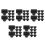 50 Pcs Black Square Plastic Press On Perfume Bottle Caps For 15mm OD 5