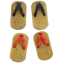 2 Paia Mini Ciabatte Per Casa In Legno