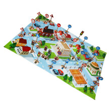 2 Sets Kids Wooden Street Signs Cards And Map Educational Toy