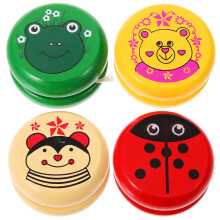 4Pcs Children Cartoon Wooden Yoyo Toy Set For Kids Random Color