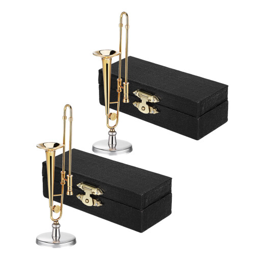 2 Set Mini Tromba: 1/12 Con E Custodia Nera