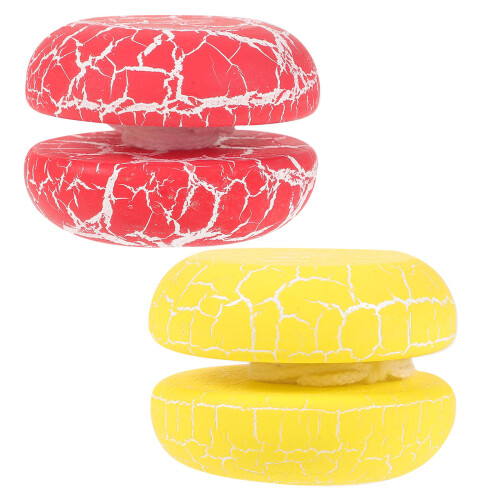 2Pcs Crack Pattern Wooden Yo Yo Toy For Early Education 1