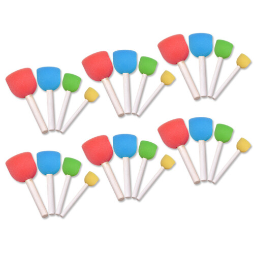 24 Pezzi Set Spugne Rotonde Assortite Per Pittura E 1