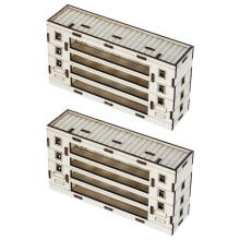 2 Stuks Mini Huis Model: Onafgewerkt Blokhut Voor Sandtafel