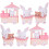 8 Sets Rabbit Train Easter Ornament Bunny Figurine Desktop Model 3