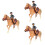 3 Sets Decorative Cowboy Desktop Horse Model Imitation Decor 7