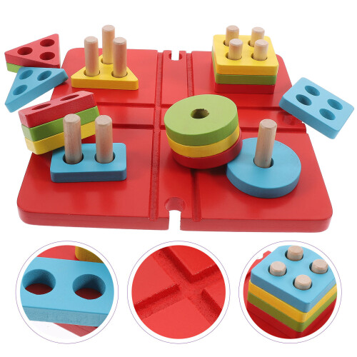 Set Geometrici In Legno Colorati Per 2