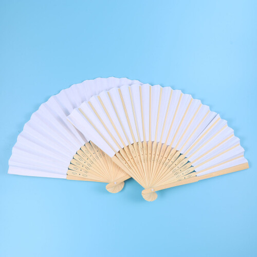 10 Witte Vouwende Handventilator Kinderfeestcadeau Diy 1