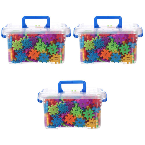 3Pcs Blocos De Plástico Brinquedo Educativo Com 220Pcs 2
