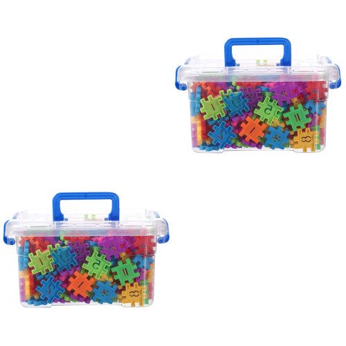 2Pcs Blocos Numéricos De Plástico Educativos Com 220Pcs 2