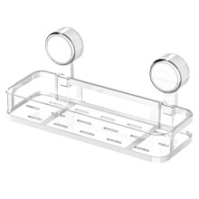 Suction Cup Shelf Bathroom Rack With Knob Design For Secure Storage No Wall Damage Bathroom Storage Organizer