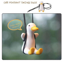 Swinging Duck Car Pendant, Cute Flying Duck Anime Car Mirror Hanging Ornament