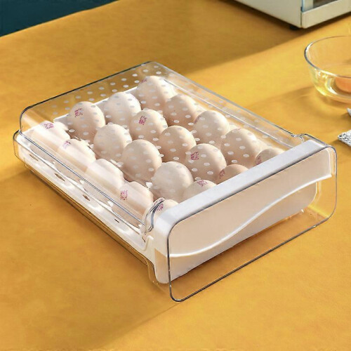 Eggs Storage Box, 30 Cells/1 Layer Egg Fresh Box, Egg Holder Storage Fridge, Stackable, Drawer Type, for Kitchen, Picnic 2