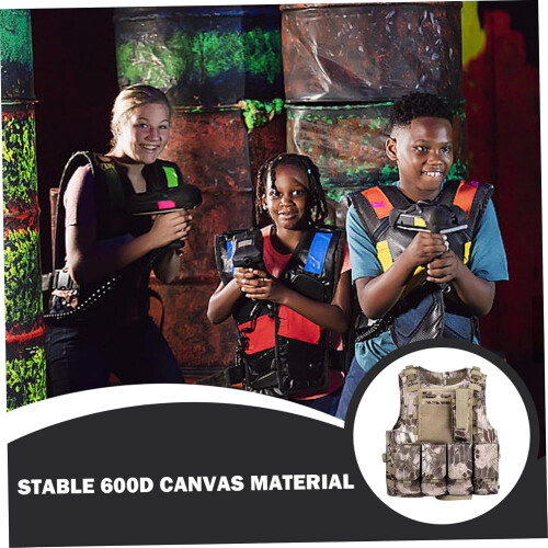 Security Vest Adjustable Lightweight QuickRelease Airsoft Vest For Children Training Game Multifunctional MultiPocket 1